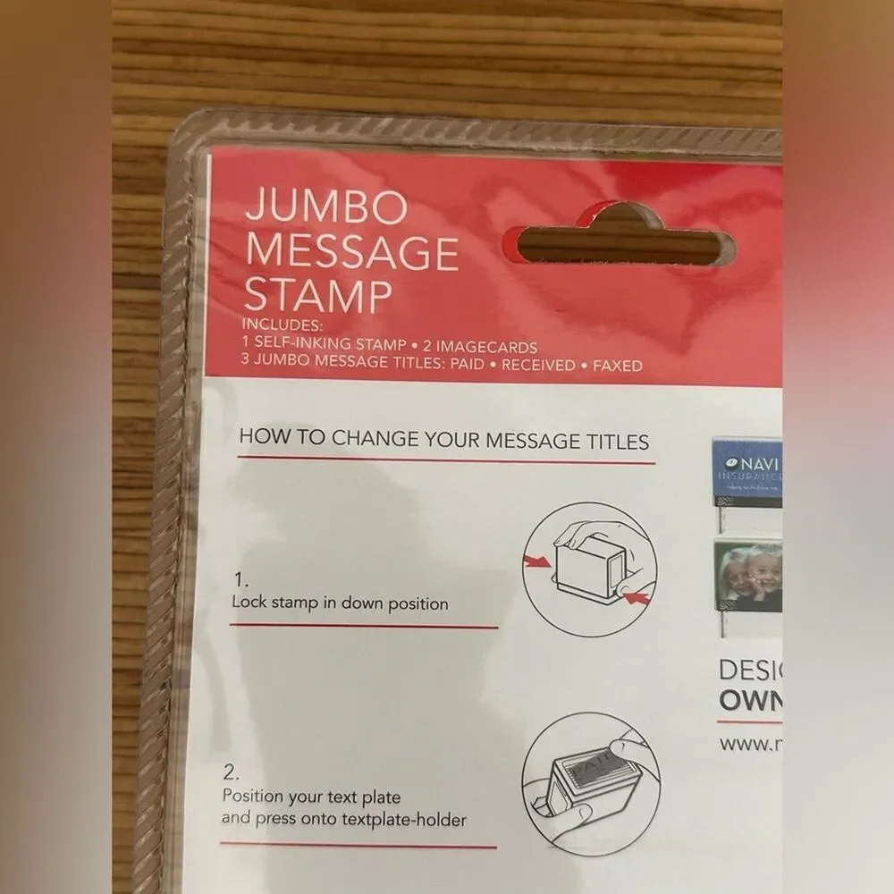 Cosco 2000 Plus Jumbo Message Stamp, PAID, RECEIVED, FAXED - Brand NEW Sealed